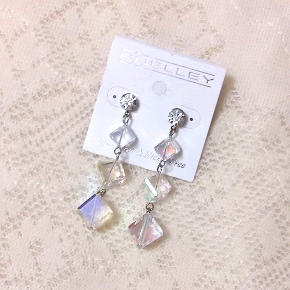 NEW Handcrafted Clear Beads Drop Earrings Women Fashion Jewelry Gifts